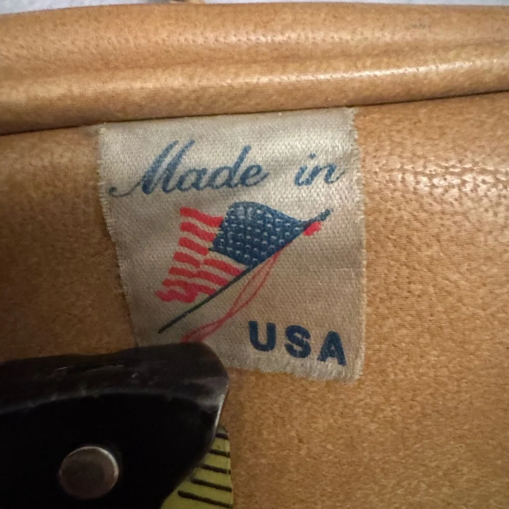 Marsand‎ Vintage Small Leather Camera Bag Tan Crossbody Wristlet USA